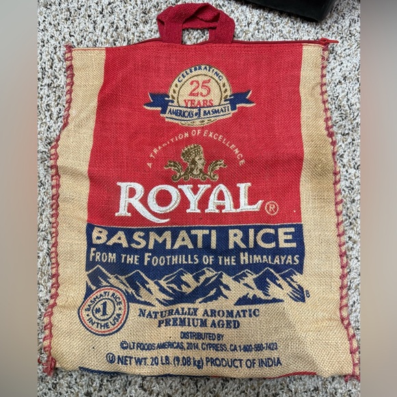 Handbags - Royal Basmati Rice Burlap Tote Bag